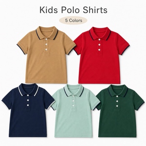 <span class=keywords><strong>Polo</strong></span> Premium para Niños, Camiseta de Algodón con Bordado para Niños, Manga Corta, Estilo Casual, de 2 a 12 Años, OEM Personalizado - Product Image 2