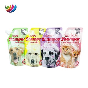 Emballage en plastique pour aliments pour animaux de compagnie, sachet à bec verseur personnalisé, sachet à bec verseur pour <span class=keywords><strong>shampoing</strong></span> pour chien, sachet à bec verseur debout pour <span class=keywords><strong>shampoing</strong></span> pour chat et chien - Product Image 1