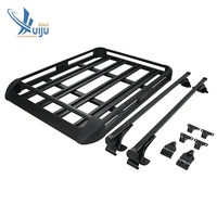 Panier de toit universel pour voiture 4x4, porte-bagages en aluminium avec barre transversale, noir, capacité de charge 50 kg, tout-terrain