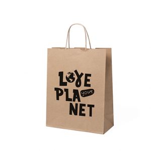 Bolsa de Compras Promocional Ecológica de Papel Kraft Reciclado con Asa de Transporte, Bolsa Deportiva Sostenible con Cordón para Llevar - Product Image 3