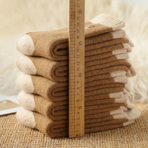 Kadın erkek kız bayanlar kış sonbahar deve yün kalın sıcak örme çorap - Product Image 3