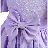 Robes pour enfants à manches bouffantes de meilleure qualité pour la fête des filles Robes d'été en polyester et coton doux avec nœud