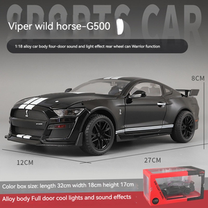 Modèle de voiture miniature en alliage <span class=keywords><strong>1</strong></span>:18 Ford <span class=keywords><strong>Mustang</strong></span> GT500, modèle de voiture en alliage avec son et lumière, portes ouvrables, décoration, modèle de voiture en métal - Product Image 5