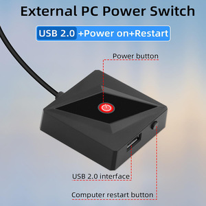 <b>PC</b> <b>Power</b> Switch Button 1.8M <b>Cable</b> USB Interface Small Square Model With Metal Bracket And Screw For Desktop Computer - Product Image 2