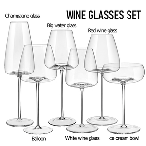 Custom Luxury Drinking Glassware Long Stem clear Crystal White Wine Goblet <strong>Glass</strong> Wine <strong>Glasses</strong> <strong>Set</strong> <strong>of</strong> <strong>6</strong> - Product Image 2