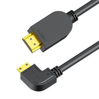 Câble de données Mini-USB vers Mini-USB 90° à angle droit, connecteur 4K, conducteur en cuivre sans oxygène plaqué or