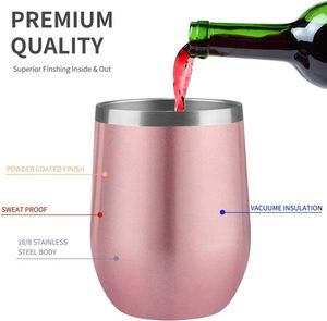 Personalized 12oz Stainless Steel Insulated Powder Coated Egg Shape Cup Promotional Gift <b>Coffee</b> Mug Custom Wine Tumbler with Lid - Product Image 4