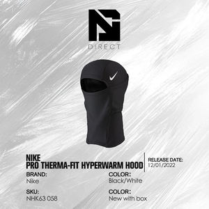 <span class=keywords><strong>Nike</strong></span> Pro Hyperwarm Hood 'noir/blanc' – <span class=keywords><strong>Masque</strong></span> de ski intégré, bonnet tricoté noir pour l'hiver, le cyclisme et l'alpinisme, Hyperwarm Hood - Product Image 6