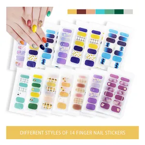 Factory Hotsale Online Custom Factory Fashion Colorful 14 Tips Full Polish Nail Stickers In 3 Minutes To Complete The Paste