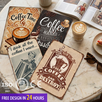 Letreros Metálicos Pequeños con MOQ Bajo, Placa de Hojalata Vintage 'Tiempo de Café', Arte Personalizado para Pared, Decoración de Hojalata para Club, Pub, Cafetería, Póster, Regalo