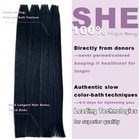 Extensiones de pelo Remy ruso de trama atadas a mano súper finas de la mejor calidad