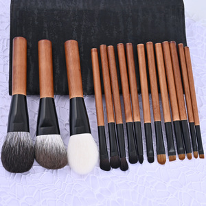 15pcs Animal Hair Makeup Brush Set Birch Wood Handle Luxury Soft Face Eye Powder Eyeshadow Blending Cosmetic Artist Brushes Kit - Product Image 5