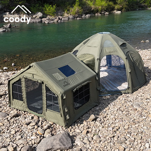 Carpa Inflable Coody de 5x5m para 6-8 Personas, Tres Capas, Fácil de Instalar, Estilo Militar, Impermeable para las Cuatro Estaciones - Product Image 1