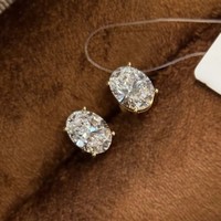 Boucles d'oreilles clous en or blanc massif 14k 18k avec diamants créés en laboratoire certifiés HPHT CVD VVS1 VS Stars Igi