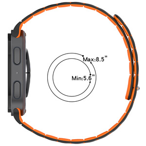 Bracelet de montre magnétique en silicone bicolore Upro pour Samsung Galaxy Watch 9/8, bracelet de remplacement sport réglable - Product Image 3