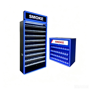 Rak <span class=keywords><strong>Display</strong></span> Tembakau Berdiri Lantai Berlapis Logam Dengan Kabinet Penyimpanan Bawah Untuk Rokok, Snus, Kantong Kopi, <span class=keywords><strong>Display</strong></span> Ritel - Product Image 5