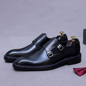Top Luxury Designer New Hot Selling Business Formal <b>Square</b> Toe Lace-Up Breathable Lightweight Men's Leather Shoes - Product Image 2