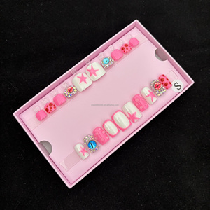 Diseños personalizados Juegos a juego de dedos de manos y <span class=keywords><strong>pies</strong></span> Prensa en las <span class=keywords><strong>uñas</strong></span> Venta al por mayor Embalaje a granel Logo Acrílico <span class=keywords><strong>Uñas</strong></span> artificiales - Product Image 1