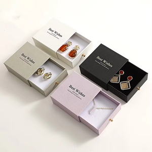 Eco-Friendly Rigid Cardboard Sliding Drawer Jewelry Box with Sponge Insert Custom Logo Size and Color - Product Image 1