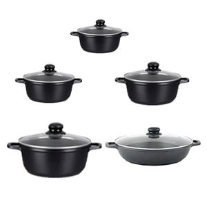<span class=keywords><strong>Aluminium</strong></span> moulé sous pression 20cm 24cm 28cm 32cm Revêtement <span class=keywords><strong>en</strong></span> granit Wok Pot Casserole peu profonde - Product Image 6