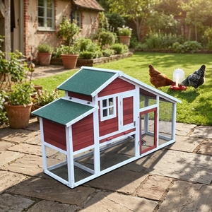 SHUNDA SDC032 Luxury Eco-friendly <b>Large</b> Waterproof Villa Style Chicken Coop Pet House Horizontal <b>Sliding</b> Closure Roof - Product Image 1