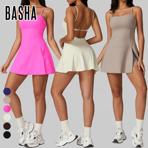 कस्टम लोगो महिलाओं के टेनिस स्कर्ट एडजस्टेबल स्ट्रैप्स यू बैक स्पोर्ट्स सूट ड्रेस लुभावनी फिटनेस टेनिस गोल्फ पिकल बॉल ड्रेस - Product Image 1