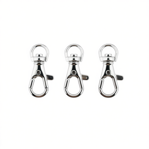 Gancio portachiavi Ilan 37 mm colore argento confezione da 3 pezzi - Product Image 1