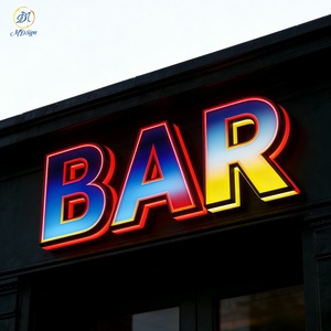 ป้ายไฟ LED RGB 3 มิติ แบบกำหนดเองได้ ป้ายไฟ LED สีสันสดใส ตั้งโปรแกรมได้ สำหรับโฆษณา ตัวอักษร โลโก้ ไฟสำหรับบาร์ ปาร์ตี้ ธุรกิจกลางแจ้ง ร้านค้า - Product Image 1