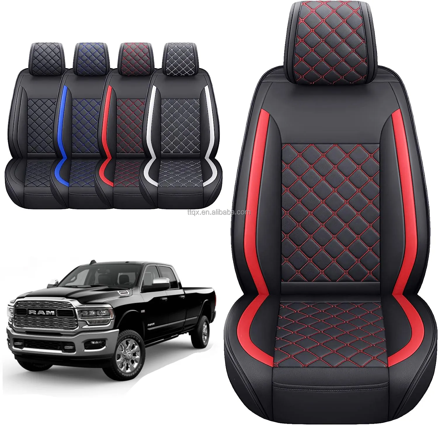 Dodge Ram 1500 housse de coussin de véhicule étanche ensemble complet housses de siège de voiture personnalisées en cuir de haute qualité d'origine Durable 1 ensemble