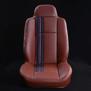 Car Seat Cover PVC leather with denim Fabric Car Seat Covers Full Set Luxury Customized car Style