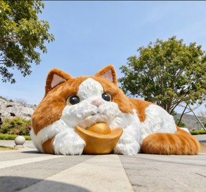 Sculpture d'art animale <span class=keywords><strong>en</strong></span> <span class=keywords><strong>résine</strong></span> et peluche sur mesure, grand format, thème Amour, design <span class=keywords><strong>chat</strong></span>, <span class=keywords><strong>pour</strong></span> exposition extérieure, marque FangXiang - Product Image 2