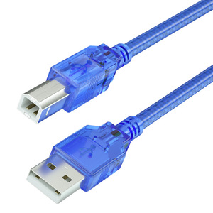 Câble de données USB 2.0 transparent bleu 1,5 m A B pour connexion d'imprimante à ordinateur - Product Image 2