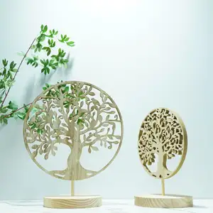 Customized Home Decoration Wooden Crafts Mdf Handmade Pine Small Ornaments