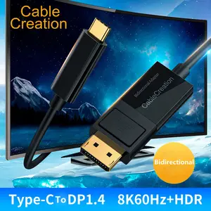 CableCreation8K双方向DisplayPort-USBCケーブルHDR8K @ 60Hz 4K @ 144Hz type-cからdp 1.8m