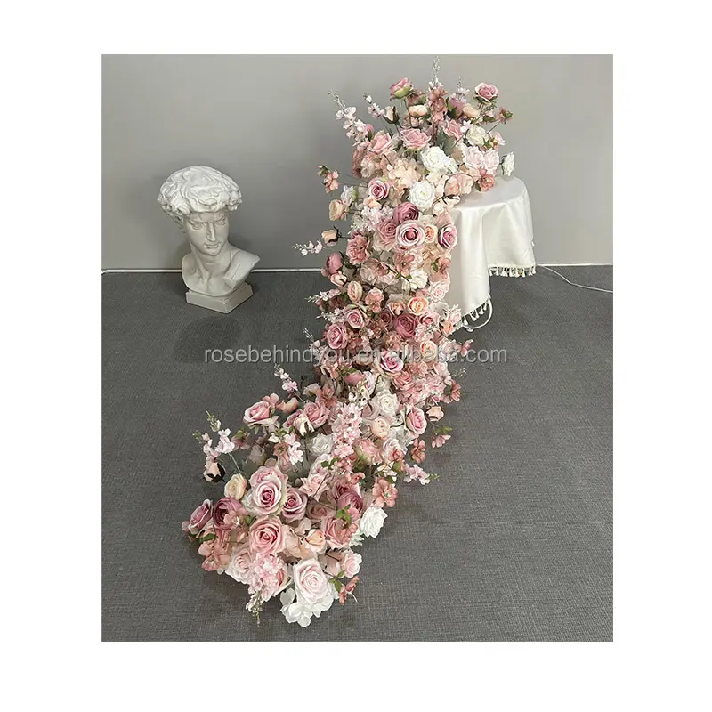 Tùy chỉnh giá rẻ bé tắm trang trí đám cưới Hoa Lối đi hoa Lụa Nhân Tạo hoa hàng bảng Runner vòm hoa