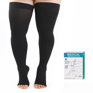 <span class=keywords><strong>Bas</strong></span> <span class=keywords><strong>de</strong></span> <span class=keywords><strong>contention</strong></span> personnalisés <span class=keywords><strong>de</strong></span> qualité médicale, gradués 20-30 mmHg, anti-varices, à bout ouvert, hauteur cuisse, pour hôpital - Product Image 1