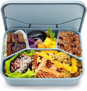 Household Items BPA Free 4 Compartment 850ml Heatable Microwave Safe Leak Proof Dishwasher Safe Silicone Lunch <b>Box</b> Bento <b>Box</b> for - Product Image 6