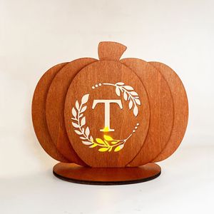 Uionen Wooden Pumpkin <b>Ornament</b> for Thanksgiving Harvest Festival Home Desktop Holiday Atmosphere Decorations - Product Image 6