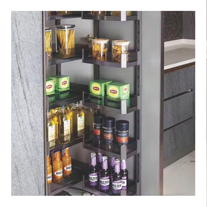 Modern Design Wide Pull-Out Tall Larder <b>Unit</b> Glass <b>Storage</b> Pantry Organizer Set Supplies for <b>Kitchen</b> Installation in Cabinets Pa - Product Image 1
