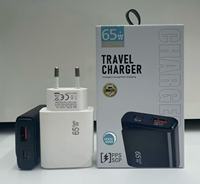 Cargador Rápido PD Tipo-C de 65W con Enchufe EU/US, Adaptador de Corriente USB-C de 65W, Adaptador para Teléfono Móvil USB C, Cargador de Pared con Carga Rápida 3.0
