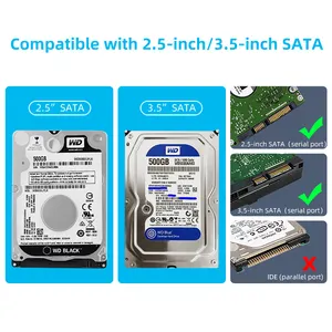 TISHRIC casing Hard Drive SATA ke USB 3.0, Sarung HDD kotak Hard Disk eksternal, wadah Hard Drive eksternal 3.5 inci