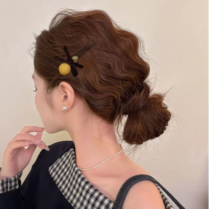 Hot Selling <b>Sweet</b> Niche Design Yellow Small <b>Flower</b> Hairpin Exquisite Light Luxury Women's Hairpins Fashion Headwear Wholesale - Product Image 1