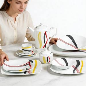 HARVIT 50 pièces, assortiment de tailles et de formes, décorations pour assiettes à dîner/dessert/à soupe, théières, tasses et soucoupes, ensembles de vaisselle <span class=keywords><strong>en</strong></span> porcelaine, design contemporain - Product Image 5