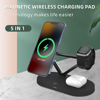 Gadgets Innovants 2025 Station de Recharge Rapide Sans Fil 4-en-1 avec Veilleuse et Support Magnétique pour Téléphone, Écouteurs et Montre