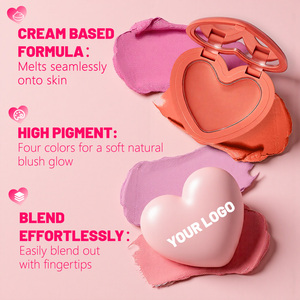 Palette di Blush e Illuminante a Forma di Cuore, Vegano, Cruelty Free, Polvere Pressata per il Viso, Etichetta Privata - Product Image 3