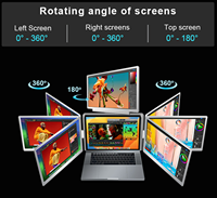 OEM 14 pulgadas 1920*1200 FHD 60HZ LED portátil pantalla portátil extensor Quad Triple LCD Monitor con bolsa