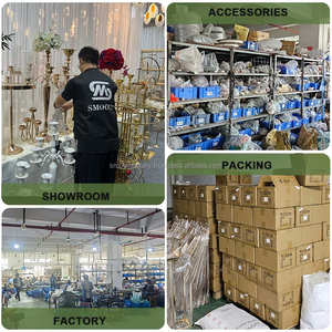 SMOOTH Gold Rectangle Cuboid Wedding Crytal bead Centro DE MESA DE ACERO INOXIDABLE accesorios para eventos de boda - Product Image 6