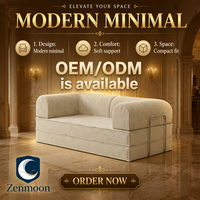 Canapé de compression Zenmoon pour le commerce extérieur, directement de l'usine ; Canapé-lit combiné pour salon ; Emballé sous vide, usage domestique, 2-en-1, rotatif, en métal