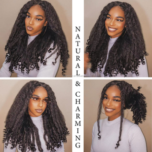 Peluca Sintética Afro Rizada en Forma de V, de Fibra Natural Futura de Alta Calidad, 20 Pulgadas, para Mujeres Negras, Marca TOP GIRL - Product Image 3
