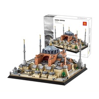 1436 pièces Blocs de construction en plastique ABS, Modèle de la célèbre Mosquée Hagia Sophia en Turquie, Décoration de pièce, Cadeau islamique pour le marché musulman